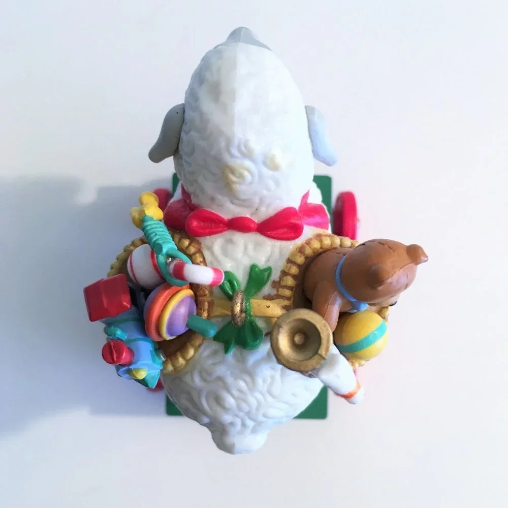 Christmas PULL TOY Ornament - on Rolling Wheels